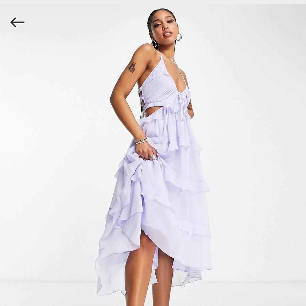 ASOS Light Purple Ruffle Dress - Picture 3 of 3